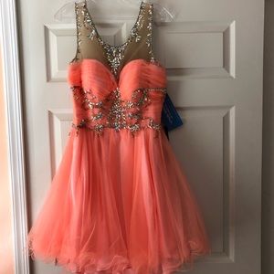 peach dress
